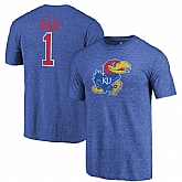 Kansas Jayhawks Royal Fanatics Branded Greatest Dad Tri Blend T-Shirt,baseball caps,new era cap wholesale,wholesale hats